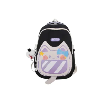 H YXIANG Nylon Backpack Unisex Black/Brown/Purple/White Green/White Red
