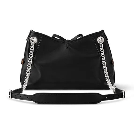 LOUIS VUITTON Sheepskin Shoulder Bag Small Size Women's Black-2