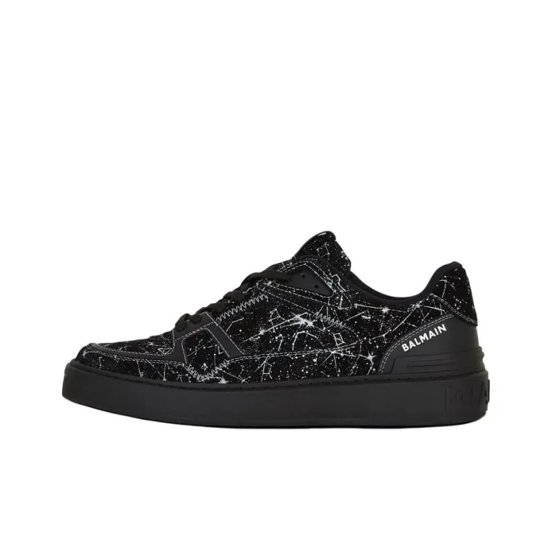 BALMAIN B Court Low Top Skateboard Shoes Men's Black-0
