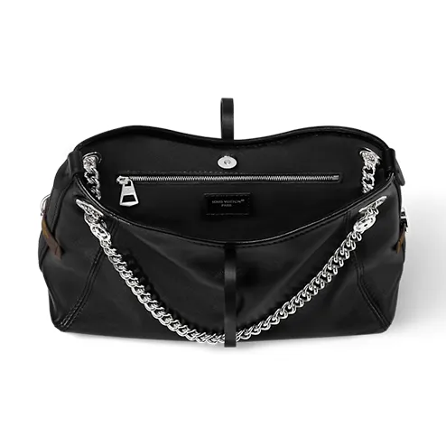 LOUIS VUITTON Sheepskin Shoulder Bag Small Size Women's Black-3