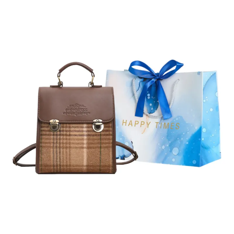 ROUNDOT PU Handbag Shoulder Bag Backpack Regular Women's Khaki/Coffee/Brown-0