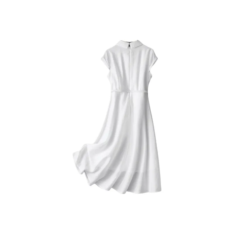 IHIMI Short Sleeved Dress Women's White-2