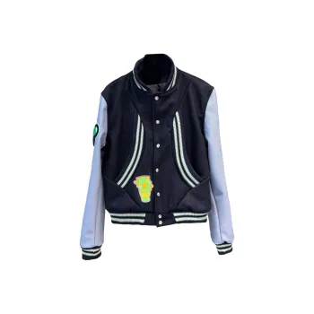 SUNSETMONENT Baseball Jacket Unisex Navy Blue