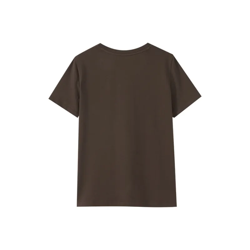 SHUIYUNJIAN Short Sleeved Letter Pullover T Shirt Women's-7