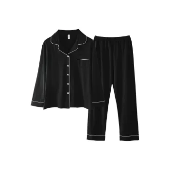 Cotton Gene Pajama Set Women's Black
