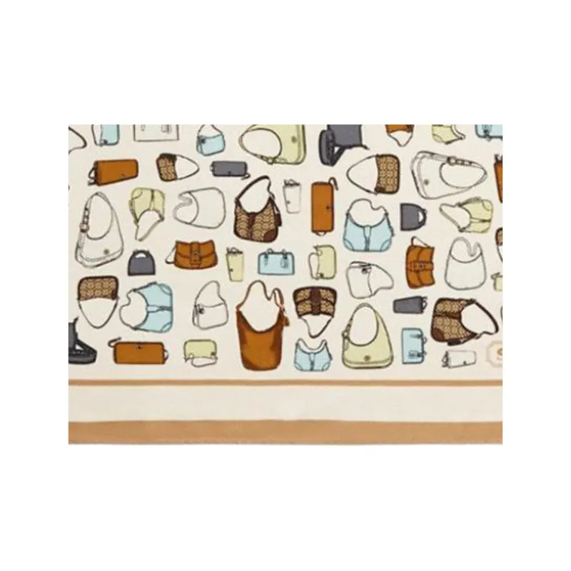 COACH Silk, Silk Scarves Women's Beige-2