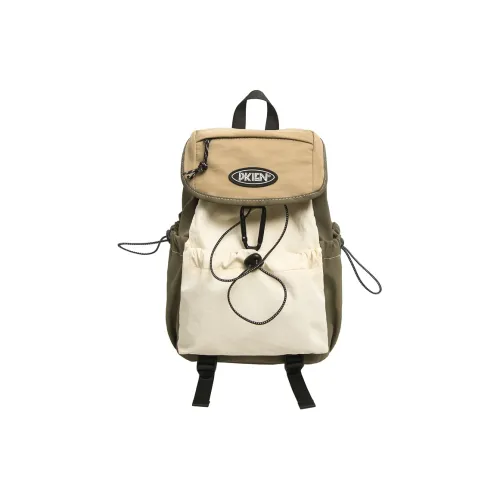 GOBLIN SHARKS 1759 Nylon Backpack Unisex Green & Coffee/Blue