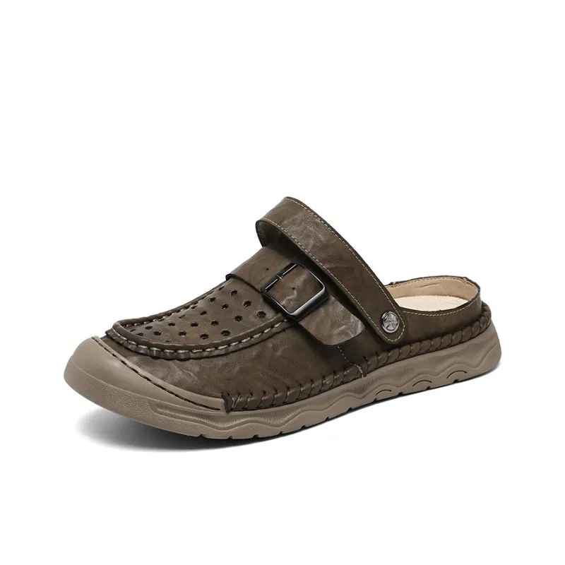 Xvxv Beach Sandals Men Black/Khaki/Red Brown/Gray-6