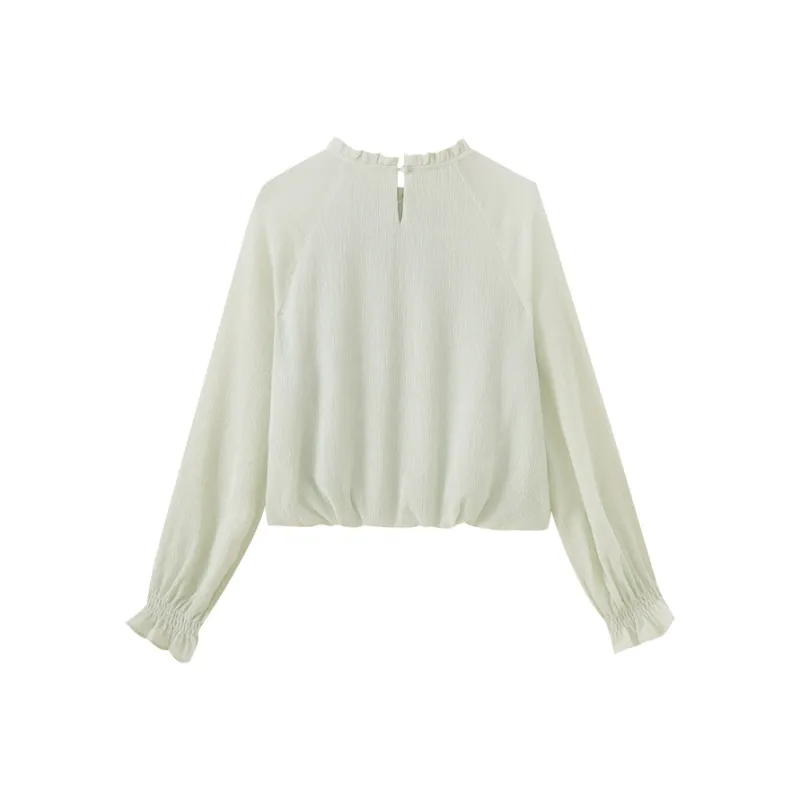 SHUIYUNJIAN Design Bud Sleeve Shirt Women's Fruit Green-1