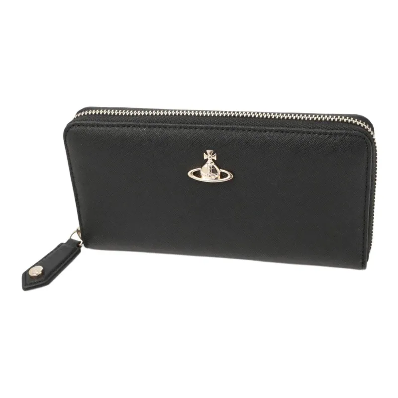 Vivienne Westwood Saffiano Leather Wallet Women's Black-1