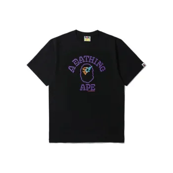 A BATHING APE Neon Sign College Tee