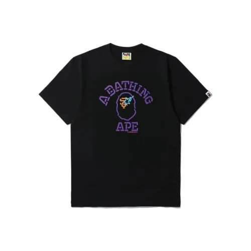 A BATHING APE Neon Sign College Tee
