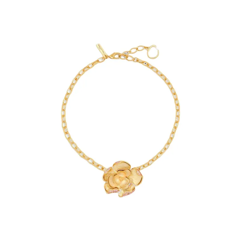 Oscar De La Renta Pavé Rose Pendant Necklace-0