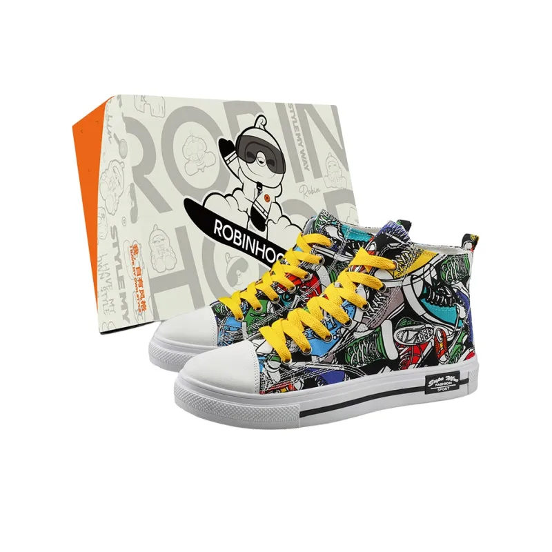 ROBINHOOD Coverage Cushioning Impact Resistance Abrasion Resistant High Top Skateboard Shoes Women's-5