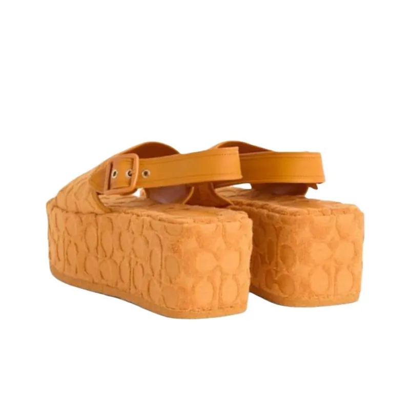 COACH Noelle Strap Sandals 7cm Women's Orange-3