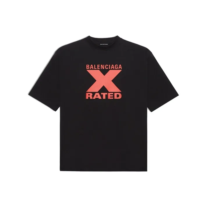 Balenciaga Loose Fit Style T Shirt Men's Black-0