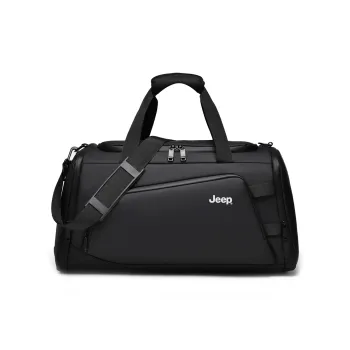 Jeep PU Leather Luggage Bag Gym Bag Large Size Unisex Black/Gray/Green