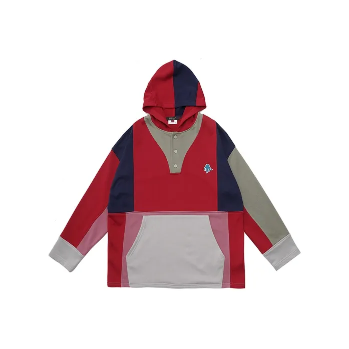 UNVESNO Hooded Regular Sweatshirt Unisex Red-0