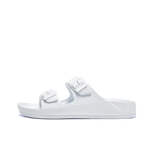 HOBIBEAR Slip Resistant Odor Resistant Abrasion Resistant Slide Slippers Men's White