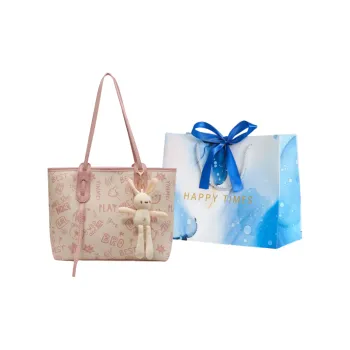 ROUNDOT PU Tote Bag Shopping Bag Crossbody Bag Shoulder Bag Women's Black/Blue/Pink/Brown