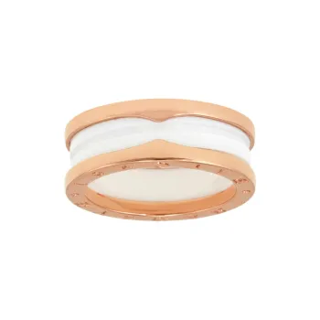 BVLGARI 18K Rose Gold, Ceramic Rings Women's