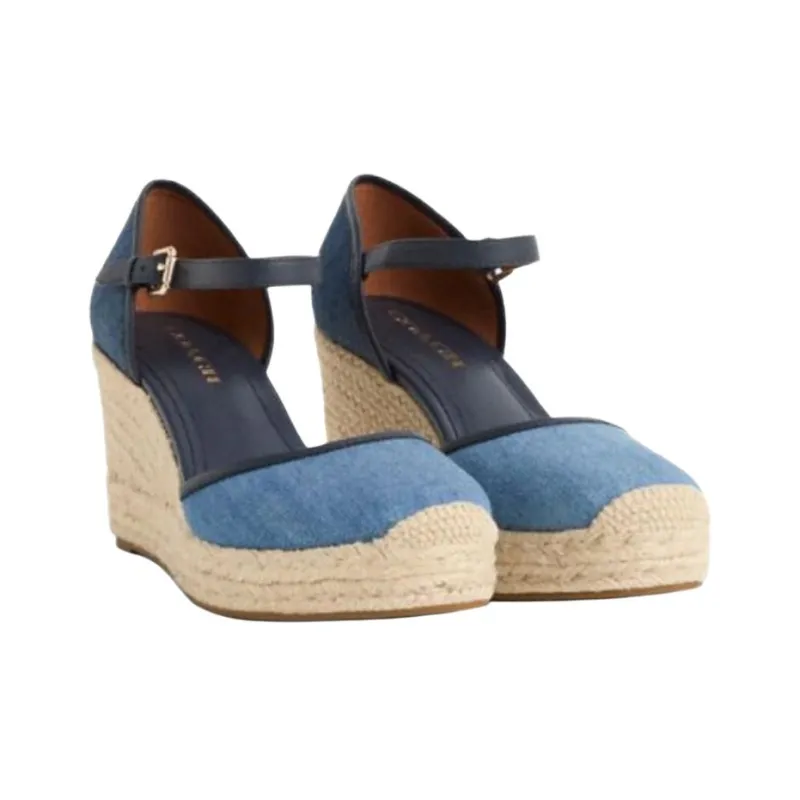 COACH Raine Wedge Heel High Heels 5.7cm Women's Blue-2