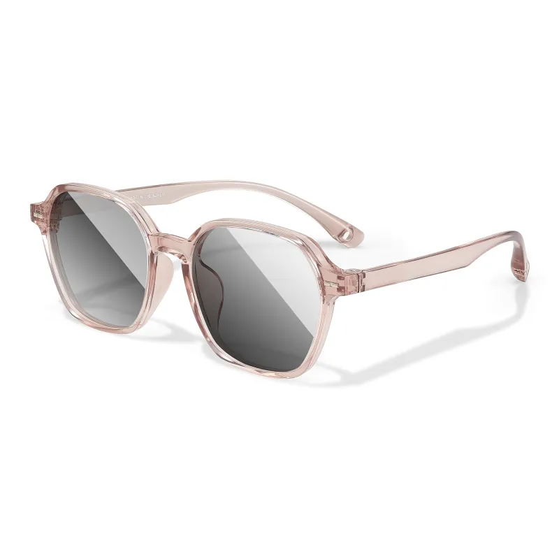 PULAIS TR/Memory Plastic Square Sunglasses Unisex Tea Brown-3