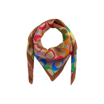 COACH Silk Scarves Unisex Multicolor