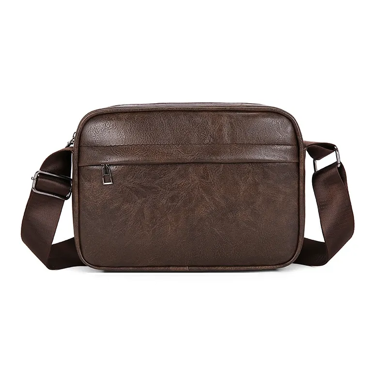 PAIBLOKS PU Shoulder Bag Crossbody Bag Regular Men's Black/Coffee-3
