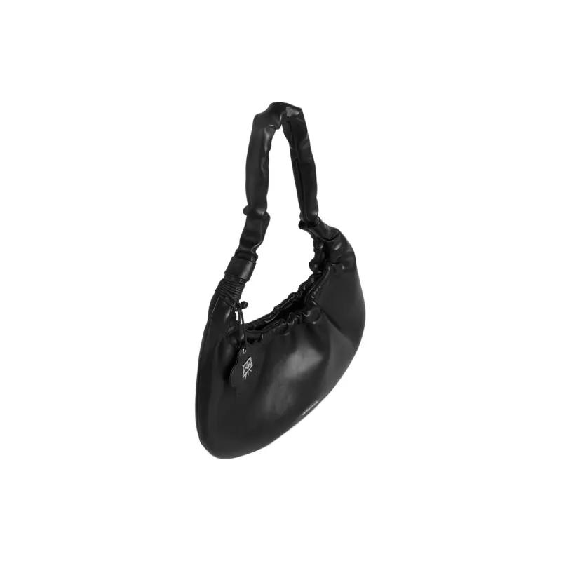 Kikawa Card Synthetic Leather Shoulder Bag Medium Size Women's Black-2