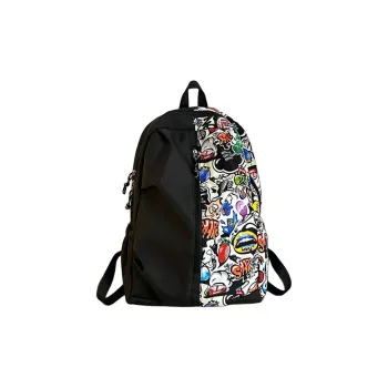 URBAN FOREST Nylon Backpack Unisex Green/White/Red