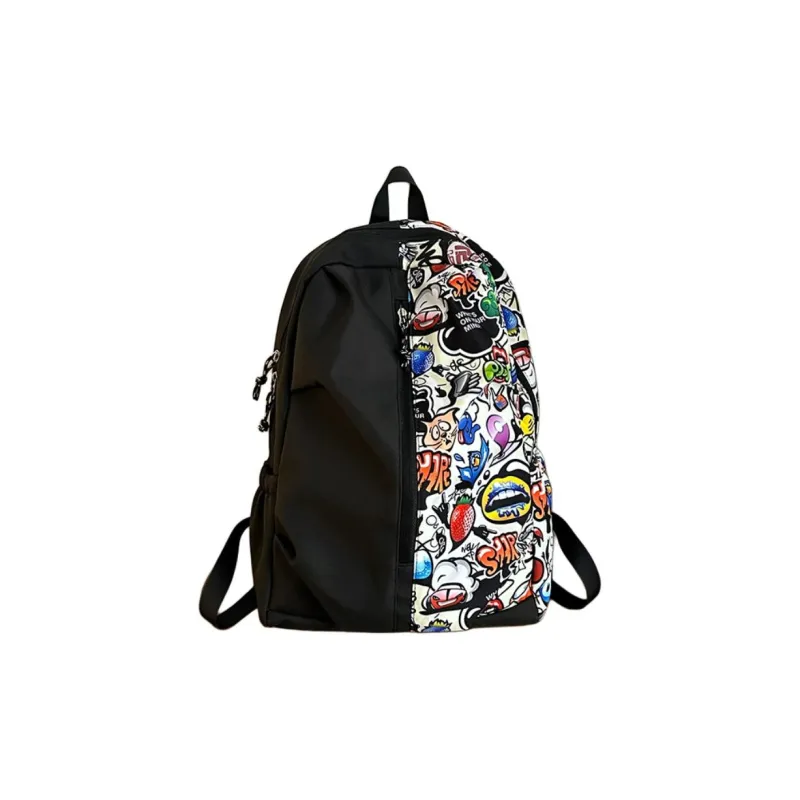 URBAN FOREST Nylon Backpack Unisex Green/White/Red-0