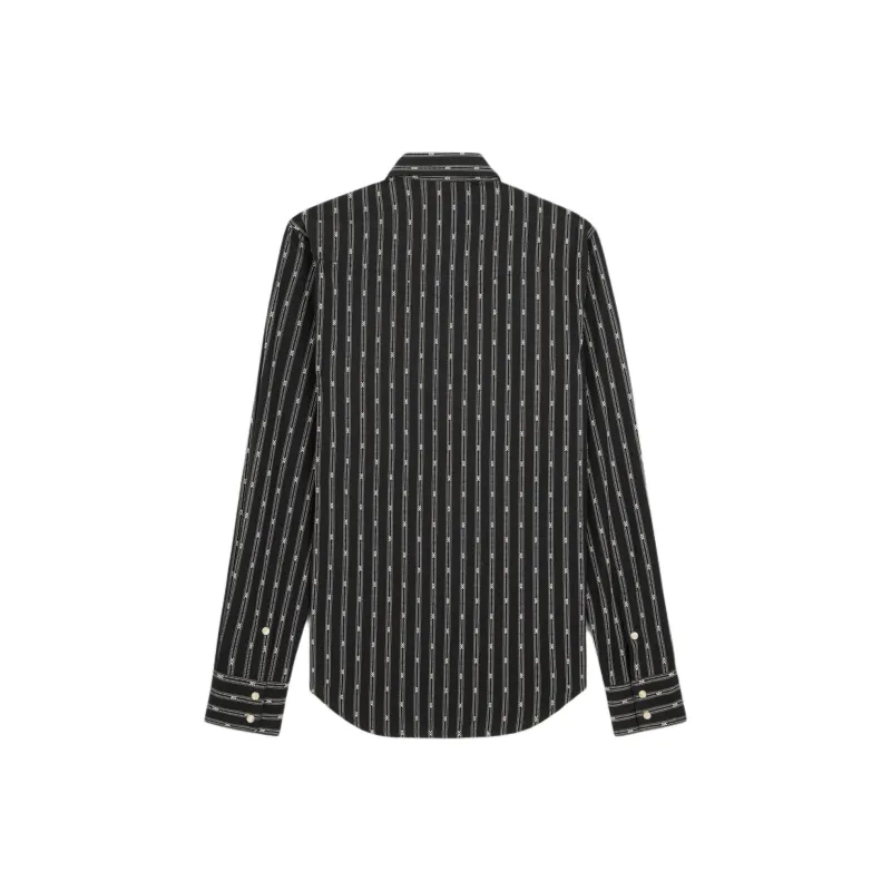 CELINE Western Shirt In Triomphe Striped Cotton-1