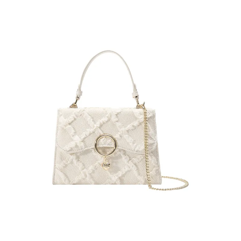 H YXIANG Microfiber Synthetic Leather Handbag Women's Ecru-0