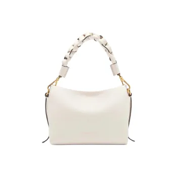 COCCINELLE Double Sided Leather Handbag Small Size Women's Ecru