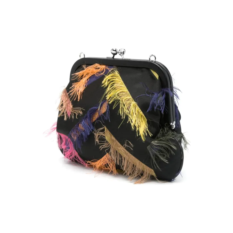 Vivienne Westwood Granny Frame Viscose Handheld Shoulder Bag Women's Black-1