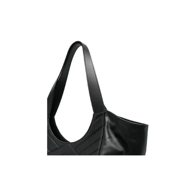 PINKO Cow Leather Tote Bag Shopping Bag Handbag Women's Black-3