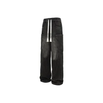 MARK WAFFLE Knitted Sports Pants Unisex Black