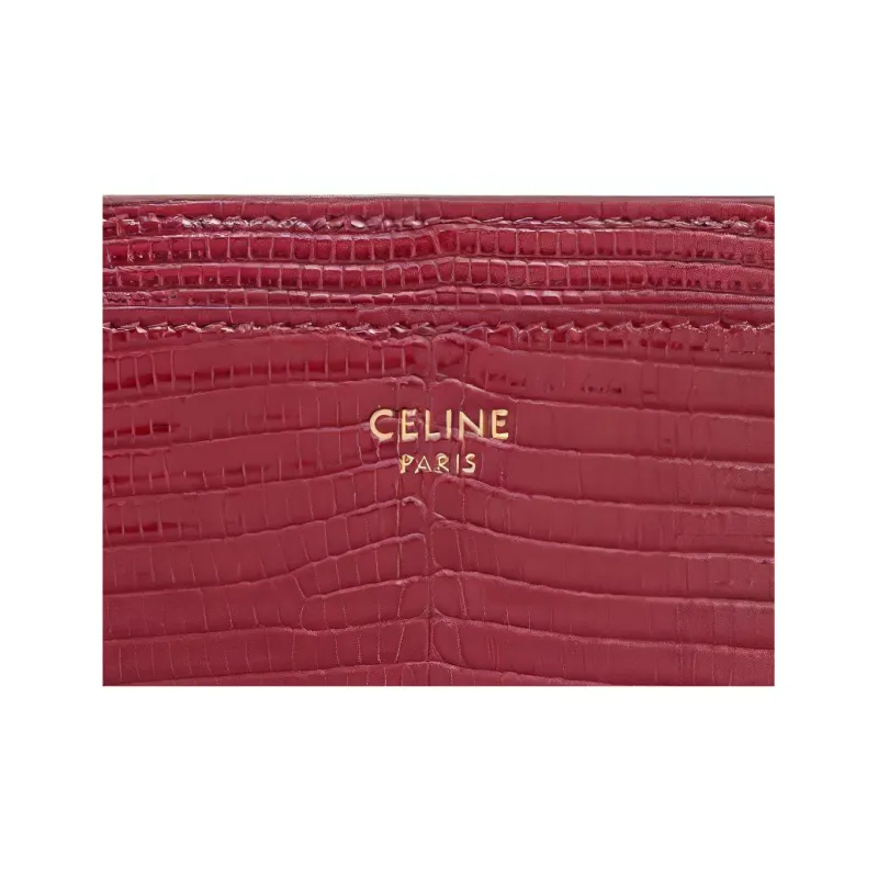 CELINE Calfskin Clutch Women's Red-2