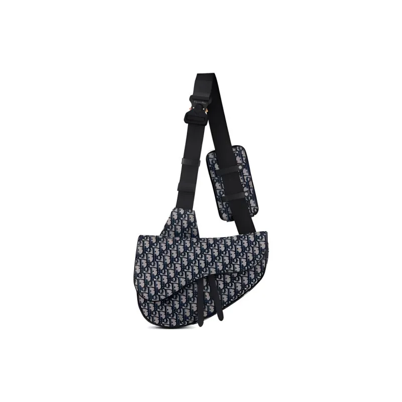 DIOR Saddle Cow Leather Saddle Bag Crossbody Bag Shoulder Bag Sling Bag Large Size Men's Beige/Black-2