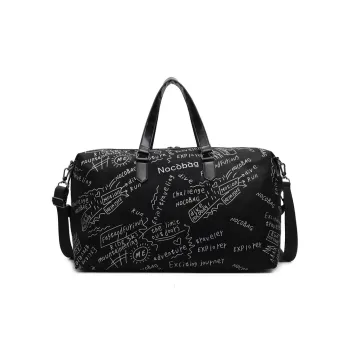 GOBLIN SHARKS 1759 Fabric Backpack Portable Crossbody Gym Bag Large Size Unisex Black/Green/Gray