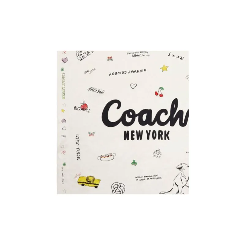 COACH Silk Scarves Women's White-2