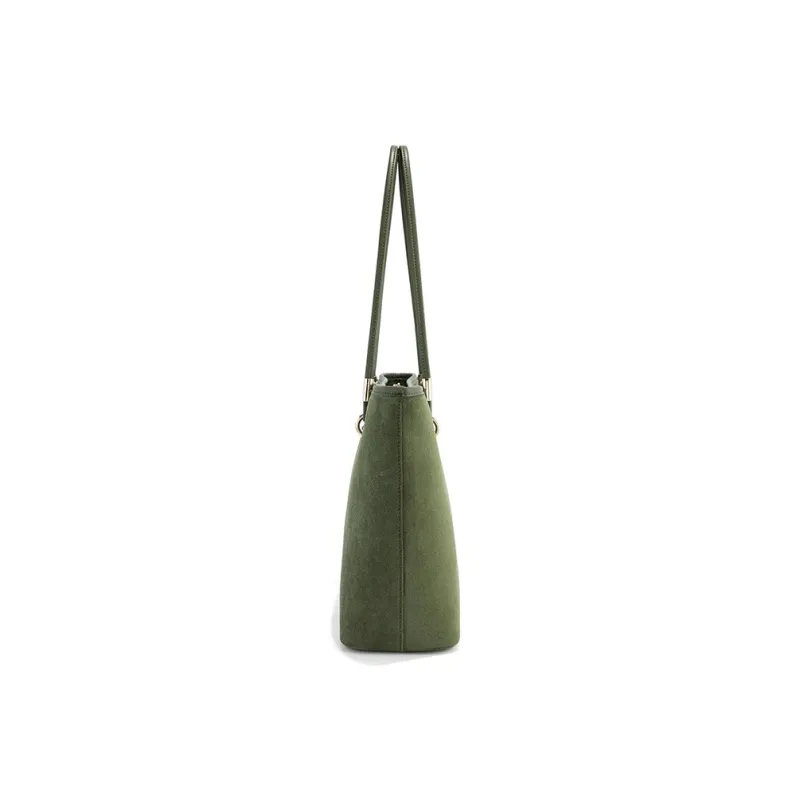 CLEVER& KETCH PU Tote Bag Shopping Bag Shoulder Bags Women's Black/Green-3
