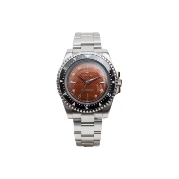 DAGGER AXE Automatic Mechanical Movement Stainless Steel Watchband Watch Unisex Coffee Watch Dial