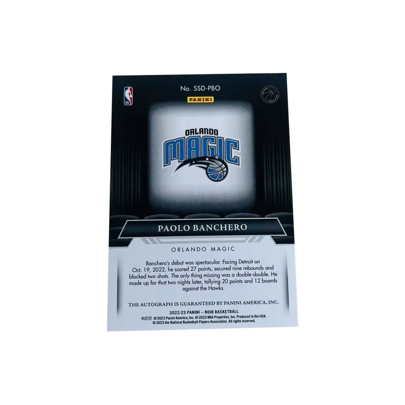 PANINI 22 23 NOIR Banchero, Magic, Rising Stars RC Signature 49/49, Player Card, Card Product Access Sports Cards 1 Pc-1