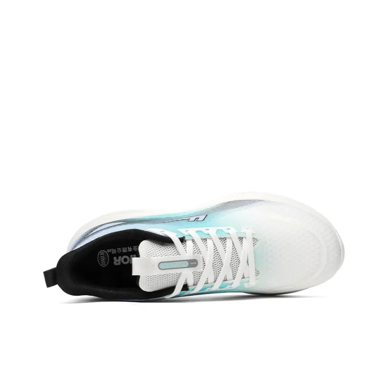 Warrior Breathable Lightweight Low Top Casual Training Long Distance Running Shoes Men's White Lake Blue Light Blue-3