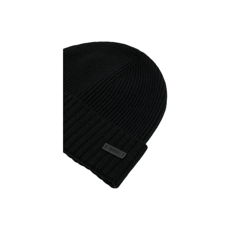 HUGO BOSS Logo Patch Knitted Beanie-2