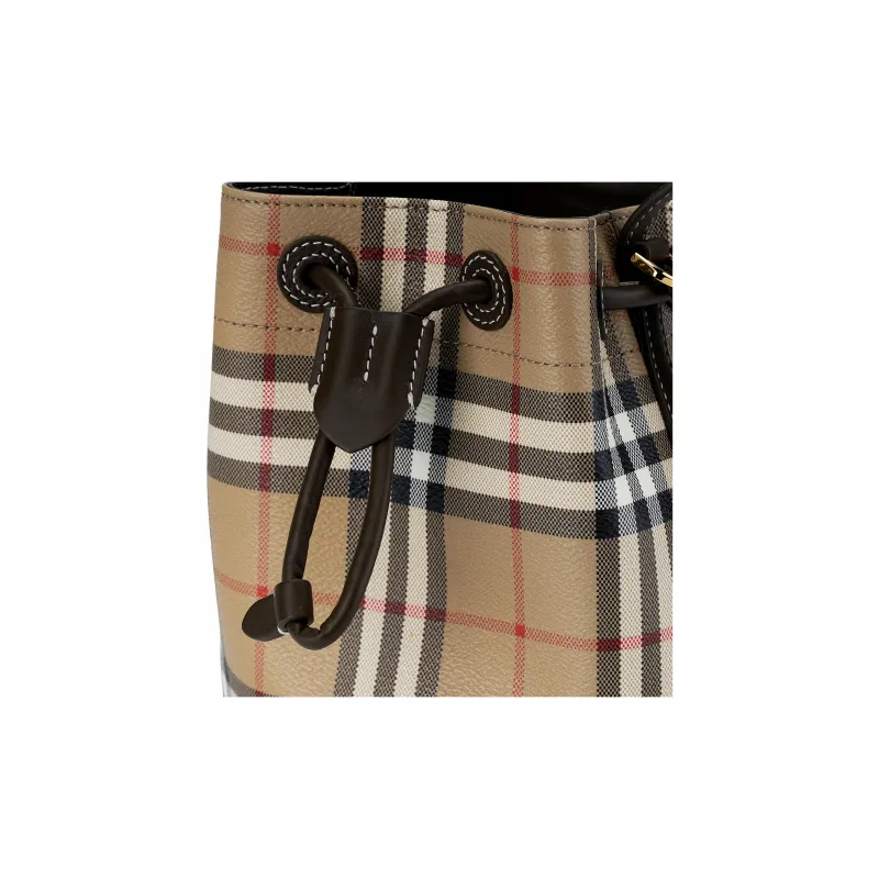 Burberry Polyurethane Bucket Bags Shoulder Bag Crossbody Bag Handbag Mini Women's Beige-4