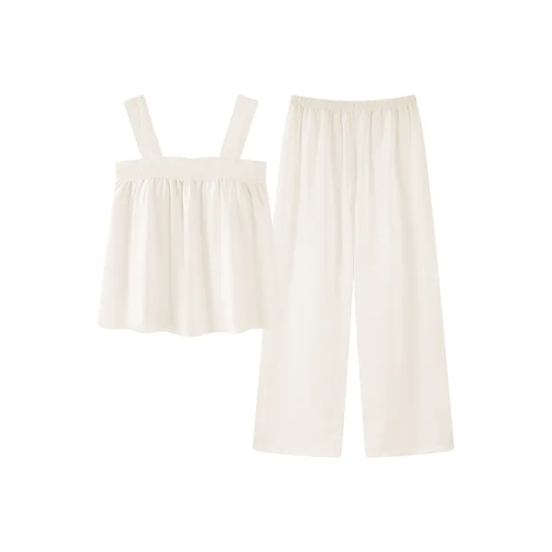 XIAFENYAN Pajama Set Women's Beige-0