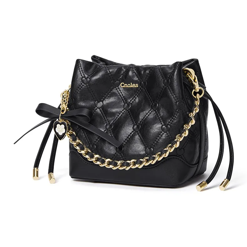 CNOLES Microfiber Leather Crossbody Bag, Handbag Regular Women's Cream Black Coffee/Rong Tiao Black-5